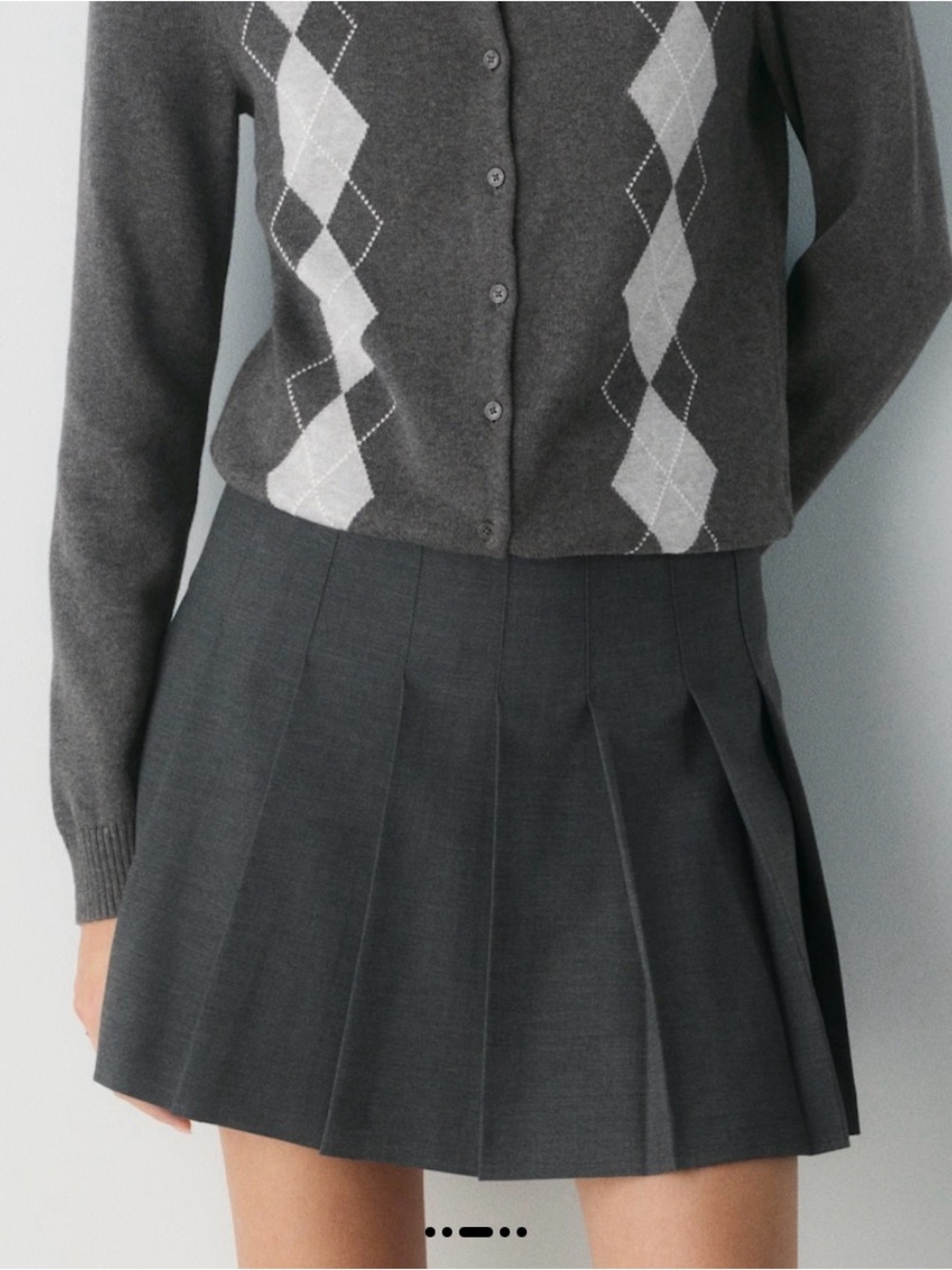 ARITZIA Sunday Best Dark Heathered Gray Pleated Mini Skirt 6
